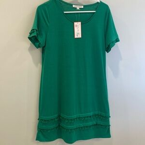 Green Joy Joy short sleeve dress, size L.